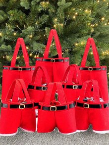 1pc Christmas Clothes Design Gift Bag - Multicolor - View 2