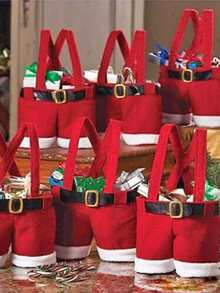 1pc Christmas Clothes Design Gift Bag - Multicolor - View 3