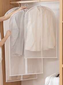 5pcs Clear Garment Cover,Breathable Zip-up Garment Cover, Anti- Dust, Moth And Waterproof - Clear - View 1