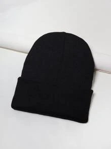 Mắt ác & khẩu hiệu thêu cuff Beanie - màu đen - Xem 3