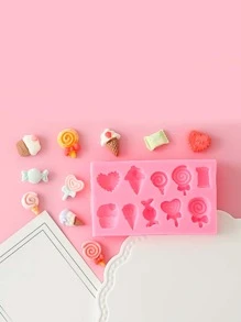 1 pièce Moule en silicone en forme de cœur et de sucette DIY, moule en silicone parfumé rose pour savon DIY