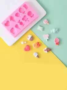 1 pièce Moule en silicone en forme de cœur et de sucette DIY, moule en silicone parfumé rose pour savon DIY