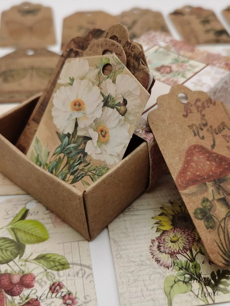 1box Floral Print Decorative Craft Paper - Multicolor - View 1