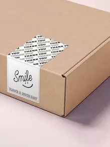 50 miếng Slogan Graphic Gift Sticker - Đen và trắng - Xem 1