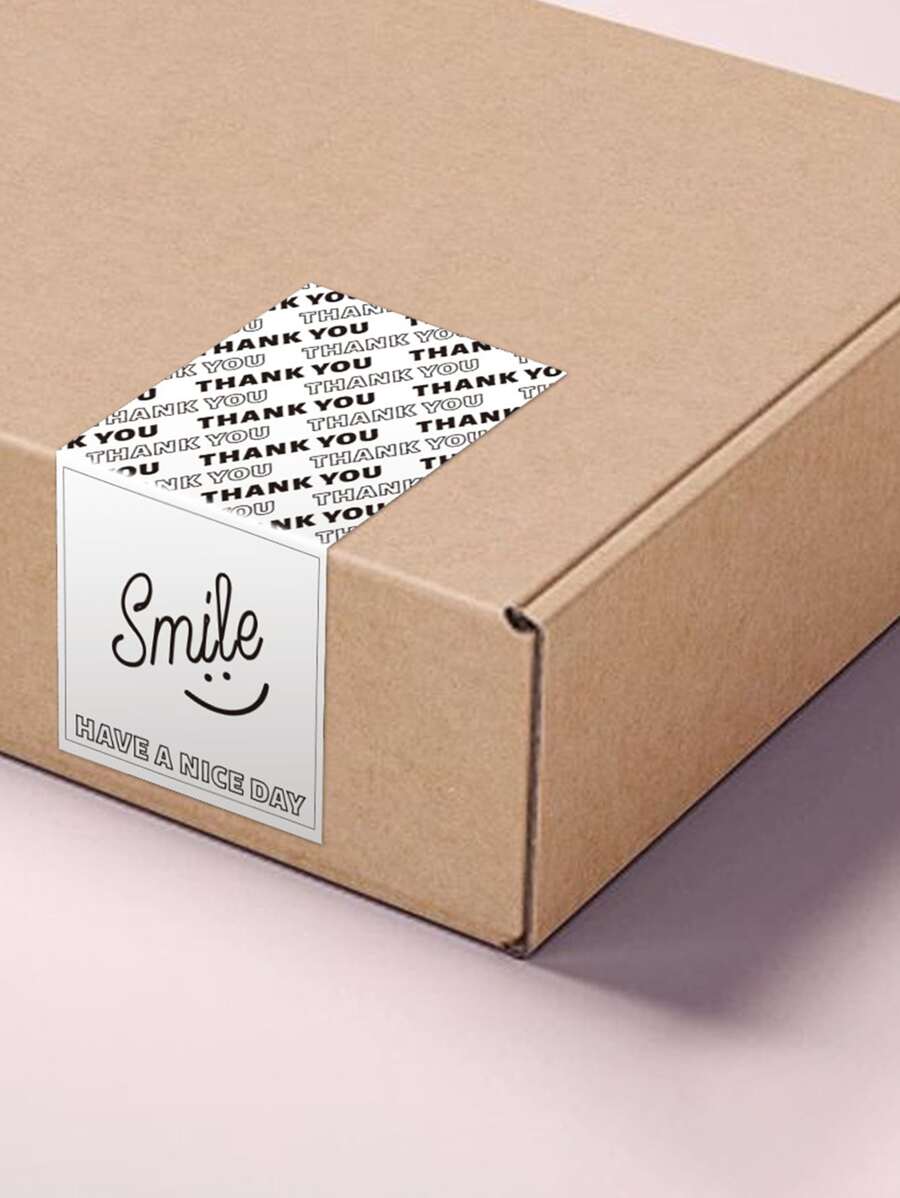 50 miếng Slogan Graphic Gift Sticker - Đen và trắng - Xem 1