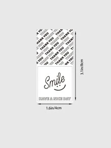 50 miếng Slogan Graphic Gift Sticker - Đen và trắng - Xem 3