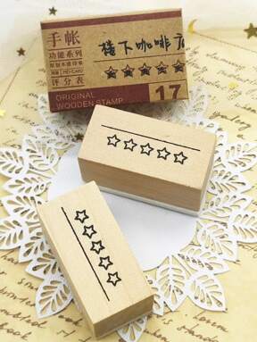 1 pieza Sello de madera con patrón de estrella Regreso a la escuela