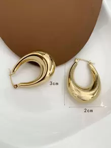 Minimalist Hoop Earrings - Yellow Gold - View 4