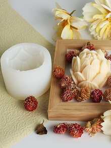 1pc Lotus Shaped DIY Silicone Mold - White - View 2