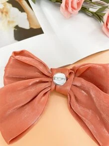 Faux Pearl Decor Bow Tie - Burnt Orange - View 3