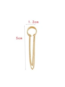 Chain Decor Ear Cuff - Yellow Gold - View 3