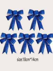 1入組聖誕裝飾手寫筆記蝴蝶結和聖誕樹裝飾藍色聖誕擺設 - 藍色 - 查看 3