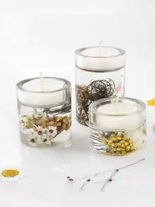 3 件圆柱形设计硅胶蜡烛模具 - 白色 - 查看 3