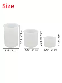 3 件圆柱形设计硅胶蜡烛模具 - 白色 - 查看 4