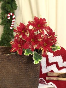 1 件人造圣诞花 - 适用于 DIY 工艺品、节日家居装饰、季节性冬季装饰 - 彩色 - 查看 5