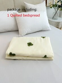 Floral Embroidered Bedspread - Beige - View 7