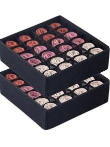 1 cái 24 ngăn tổ chức tủ quần áo có thể gập lại và có thể giặt được tại nhà cho đồ lót, hộp lưu trữ đồ lót, tổ chức ngăn kéo vớ áo ngực và quần lót, tổ chức lưu trữ hộ gia đình - màu đen - Xem 1