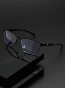 Men Square Frame Eyeglasses - Black - View 1