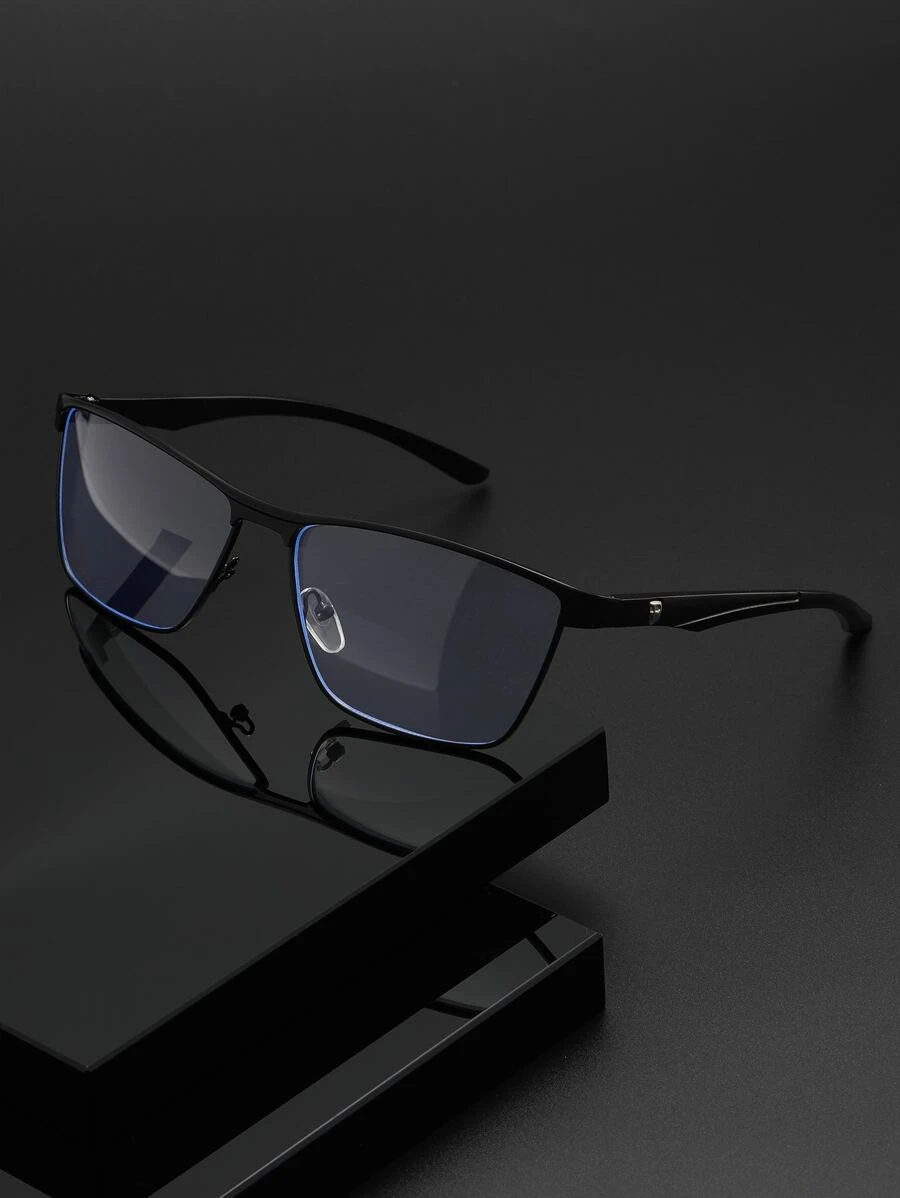 Men Square Frame Eyeglasses - Black - View 1