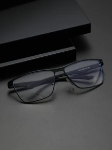 Men Square Frame Eyeglasses - Black - View 2