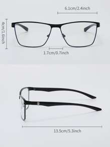 Men Square Frame Eyeglasses - Black - View 3