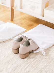 2入組抽繩鞋子收納 - 白色 - 查看 3