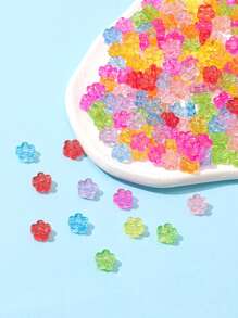 100pcs Random Color Flower Design Acrylic Bead Valentines - Multicolor - View 4