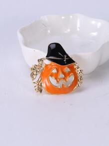 Halloween Pumpkin Design Brooch - Multicolor - View 1