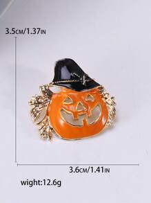 Halloween Pumpkin Design Brooch - Multicolor - View 4