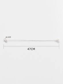 1pc Faux Pearl Decor Curtain Tieback - Silver - View 5