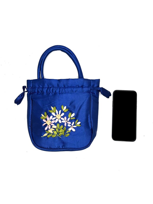 Mini Floral Embroidered Drawstring Design Satchel Bag SHEIN USA