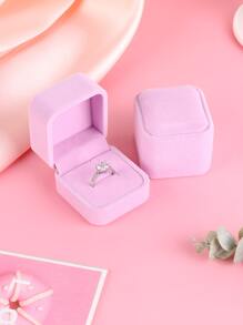 1入組素色戒指收纳盒 - 淺粉色 - 查看 2