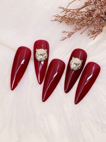 10入組老虎設計美甲飾品 - 金色 - 查看 5