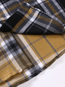 Manfinity Men Plaid Print Colourblock Drop Shoulder Shirt Without Tee - Multicolor - View 4