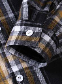 Manfinity Men Plaid Print Colourblock Drop Shoulder Shirt Without Tee - Multicolor - View 5