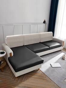 1pc Waterproof Stretchy Sofa Seat Cover - Black - View 1