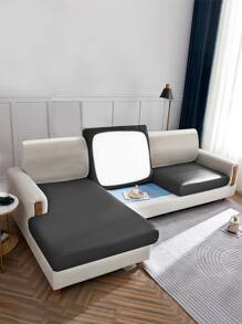 1pc Waterproof Stretchy Sofa Seat Cover - Black - View 5