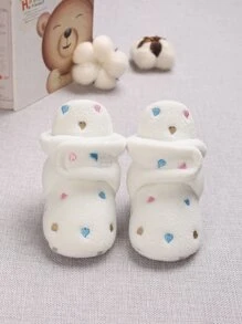 Bebé Botas con bordado de corazón de peluche - Blanco - Ver 3
