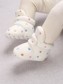 Bebé Botas con bordado de corazón de peluche - Blanco - Ver 6