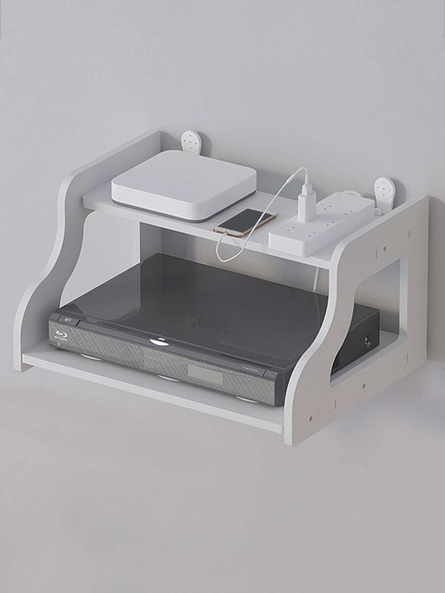 1入組免打孔掛壁式路由器存儲架 - 白色 - 查看 1