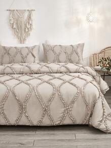 Frill Detail Duvet Cover Set Without Filler - Camel - View 1