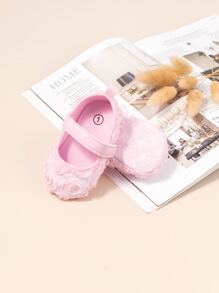 Infant Flower Decor Mary Jane Flats - Baby Pink - View 3