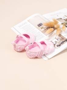 Infant Flower Decor Mary Jane Flats - Baby Pink - View 4