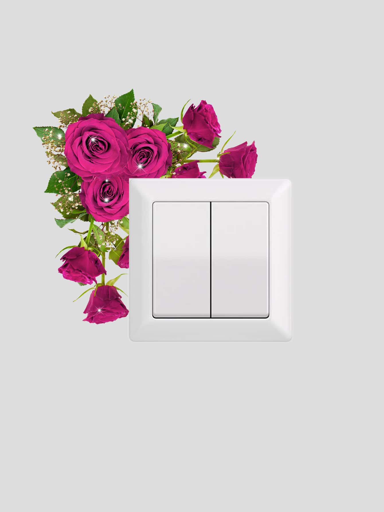 1入組玫瑰設計開關貼 - 彩色 - 查看 1