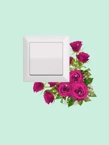 1入組玫瑰設計開關貼 - 彩色 - 查看 3