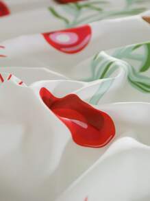 Christmas Pinecone & Leaf Pattern Duvet Cover Set Without Filler - Multicolor - View 6