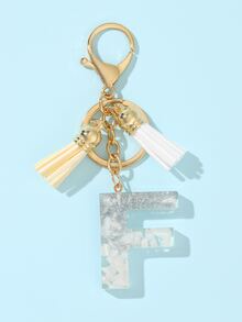 Móc khóa tua rua & chữ cái quyến rũ - Nhiều màu - Xem 2