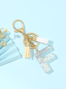 Móc khóa tua rua & chữ cái quyến rũ - Nhiều màu - Xem 1