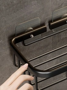 1pc Punch-free Storage Rack - Black - View 4