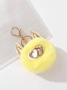 Cartoon Pig Charm Keychain - Multicolor - View 3